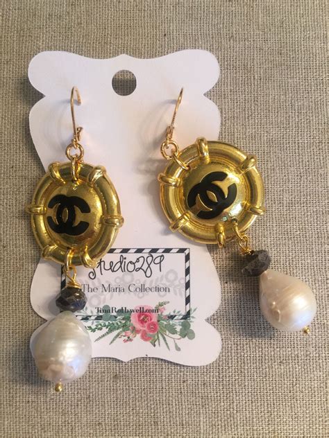 red coco chanel button earrings|genuine chanel earrings.